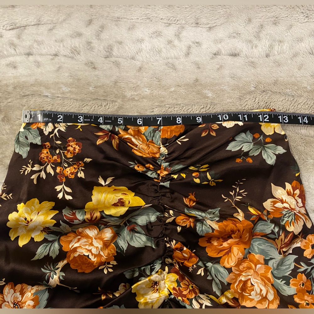 Veronica Beard💕Pixie Floral Silk Midi Skirt in Oxblood Multi Size 2 - Picture 12 of 15